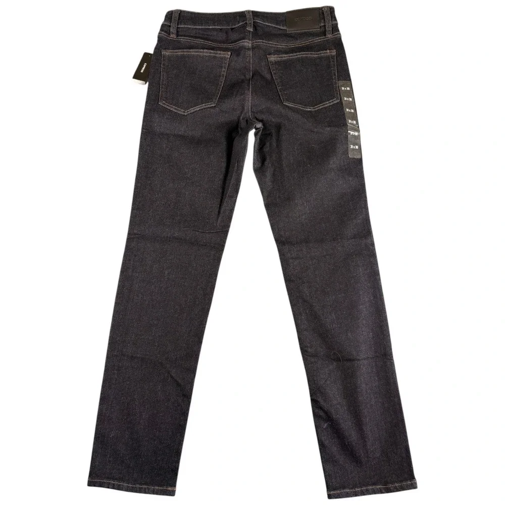 Express Jeans Mens 31x30 Black Denim Dark Wash Hyper Stretch Slim Straight Leg